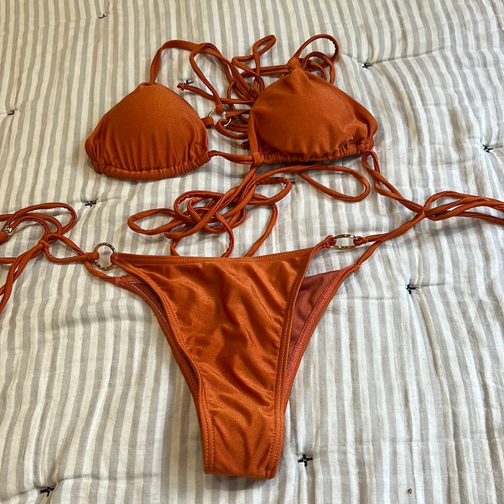 Wrap around orange bikini